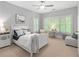 Cozy bedroom with a white bed, neutral decor, and natural light from shuttered windows at 6575 Eli Davis Rd, Cumming, GA 30040