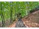 Backyard view of a wooden playhouse on a wooded lot showcasing outdoor recreation at 2135 Glenfield Trce, Cumming, GA 30041