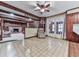 Open kitchen area with tile floors, ceiling fan, lots of light and an open doorway at 4445 Moon Station Nw Ln, Acworth, GA 30101