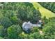 An aerial view of the house surrounded by lush greenery, offering a serene, secluded setting at 558 Auburn Rd, Auburn, GA 30011