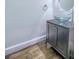 Stylish powder room with modern glass bowl sink and sleek vanity at 2308 Littlebrooke Dr, Dunwoody, GA 30338