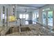 Gourmet kitchen featuring granite countertops, stainless steel sink and stainless faucet at 2308 Littlebrooke Dr, Dunwoody, GA 30338