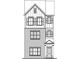 Detailed blueprint of the home's facade, showcasing its architectural design at 1923 Cassia Aly, Kennesaw, GA 30144