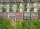 An overhead shot of the home, showing proximity to neighborhood streets and landscaping at 1867 Willoughby Dr, Buford, GA 30519