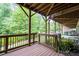 Spacious wooden deck overlooking a lush, green backyard with mature trees at 2122 Pembroke Dr, Brookhaven, GA 30319