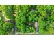 Aerial view of a home surrounded by lush, mature trees offering privacy and a serene setting at 4250 Deerfield Rd, Cumming, GA 30028