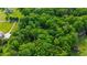 An aerial view of a secluded house surrounded by dense, mature trees and green pasture at 4250 Deerfield Rd, Cumming, GA 30028