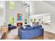 Spacious living room featuring a fireplace, soaring ceilings, and an open floor plan at 3106 Soldier Trl, Marietta, GA 30068