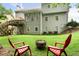 A well-maintained backyard features an outdoor fire pit and plush green grass, ideal for relaxation at 5010 Winding Hills Ln, Woodstock, GA 30189