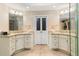 Bright bathroom with granite countertops, double sinks, and tiled floors at 5010 Winding Hills Ln, Woodstock, GA 30189