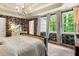 Elegant main bedroom with beautiful natural light, wallpaper, and an en-suite bathroom at 5010 Winding Hills Ln, Woodstock, GA 30189