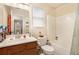 Bathroom featuring a single sink vanity and tub/shower combination at 5174 Ridge Tarn, Acworth, GA 30102