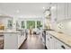 Well-lit kitchen features marble counter tops, stainless appliances and plenty of bright white cabinets at 410 Dalrymple Ne Rd, Atlanta, GA 30328