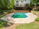 Backyard featuring an in-ground pool, patio area, and lush landscaping at 51 Queen Anne Se Dr, Mableton, GA 30126