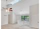 Open hallway with vaulted ceilings, ceiling fan, and lots of natural light at 4788 Rock Island Nw Ln, Acworth, GA 30102