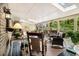 Relaxing covered patio with comfortable seating and lovely backyard view at 1534 September Chase, Decatur, GA 30033