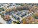 Aerial view of a well-planned townhome community, showcasing the layout, landscaping, and surrounding neighborhood at 5260 Cresslyn Rdg, Alpharetta, GA 30005