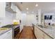 Modern kitchen features stainless steel appliances, granite countertops and white cabinetry at 5260 Cresslyn Rdg, Alpharetta, GA 30005