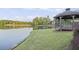 Lakeside gazebo provides a relaxing spot with views of the water and nearby wildlife, like geese at 1465 Laleiah Dr, Cumming, GA 30041