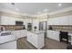 Modern kitchen featuring white cabinets, stainless steel appliances, and granite countertops at 1465 Laleiah Dr, Cumming, GA 30041
