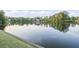 Open view of calm lake showcasing peaceful waters reflecting the sky and surrounding greenery at 1465 Laleiah Dr, Cumming, GA 30041