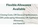 Graphic displaying available allowances for closing costs, decorating, landscaping, or appliances at 6510 Newcastle Way, Cumming, GA 30040