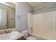 Bathroom boasts a combined shower and tub, plus a large, well-lit mirror at 39 Spring Leaf Pl, Dallas, GA 30157