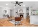 Inviting living room features a fireplace, hardwood floors, and an open layout at 4807 Kenilworth Dr, Stone Mountain, GA 30083