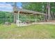 Lakeside pavilion with picnic tables, grill, and shaded seating area at 4807 Kenilworth Dr, Stone Mountain, GA 30083