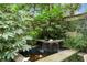Backyard water feature with cascading waterfall, tranquil pond, and lush plants at 171 Westminster Ne Dr, Atlanta, GA 30309