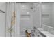 Bright bathroom with shower over tub and updated fixtures at 5400 Roswell Rd # N1, Sandy Springs, GA 30342