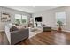 Bright living room featuring hardwood floors, neutral tones, and plenty of natural light at 4777 Waxwing St, Hoschton, GA 30548