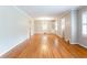 Spacious dining room with hardwood floors, crown molding, and a built-in cabinet at 2227 Leafmore Drive, Decatur, GA 30033