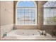 Close up view of tub with jets next to large window and separate shower at 1035 Eagles Brooke Dr, Locust Grove, GA 30248