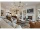 Inviting living room with fireplace, comfortable seating, and a seamless flow into the kitchen at 50 Canton St # 406, Alpharetta, GA 30009
