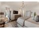 Bright main bedroom boasts hardwood floors, a decorative chandelier, and neutral decor at 50 Canton St # 406, Alpharetta, GA 30009