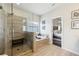 Beautiful bathroom featuring frameless glass shower and soaking tub with tile surround at 2793 Bloom Cir, Dacula, GA 30019