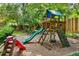 A fun community playground including slides, ladders, and climbing walls for children to enjoy at 4620 Wieuca Ne Rd # 42, Atlanta, GA 30342