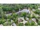 Aerial view showing several homes, a pool, and a lake, all surrounded by lush trees at 2548 Lakeview East Se Trl, Atlanta, GA 30316