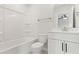Bathroom featuring vanity sink and bathtub with shower at 1651 Tide Mill Rd, Cumming, GA 30040