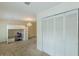 Cozy bedroom featuring a desk with upper bed, closet, carpet, and elegant chandelier for a touch of luxury at 4101 Dunwoody Club Dr # 49, Atlanta, GA 30350