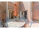 View of the private brick patio with table and seating through French doors at 4101 Dunwoody Club Dr # 49, Atlanta, GA 30350
