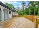 Large wooden deck with railing, perfect for enjoying the outdoors at 1712 Venetian Sw Dr, Atlanta, GA 30311