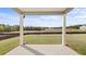 Covered patio offering a serene outdoor space with picturesque views of the expansive backyard and surrounding landscape at 616 Kimberwick Dr, Locust Grove, GA 30248