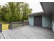 A newly built, spacious gray back deck is perfect for entertaining or enjoying the outdoors at 2274 Edgemore Se Dr, Atlanta, GA 30316