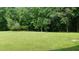 Large and lush backyard bordered by mature trees offers space for recreation and relaxation at 2477 Briar Valley Way, Dacula, GA 30019