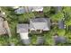 Aerial view of a gray roof home with a private backyard and surrounding greenery at 6805 Bucks Rd, Cumming, GA 30040