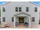 Charming backyard featuring a cozy covered patio with comfortable seating and an adjacent dining area at 100 Grove View Rd, Woodstock, GA 30189
