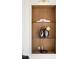 Close up of built-in shelving display in living room at 490 Mount Paran Rd, Atlanta, GA 30327