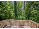Wooden deck showcasing scenic views of lush greenery and mature trees, providing privacy at 1076 Plantation Se Blvd, Conyers, GA 30094